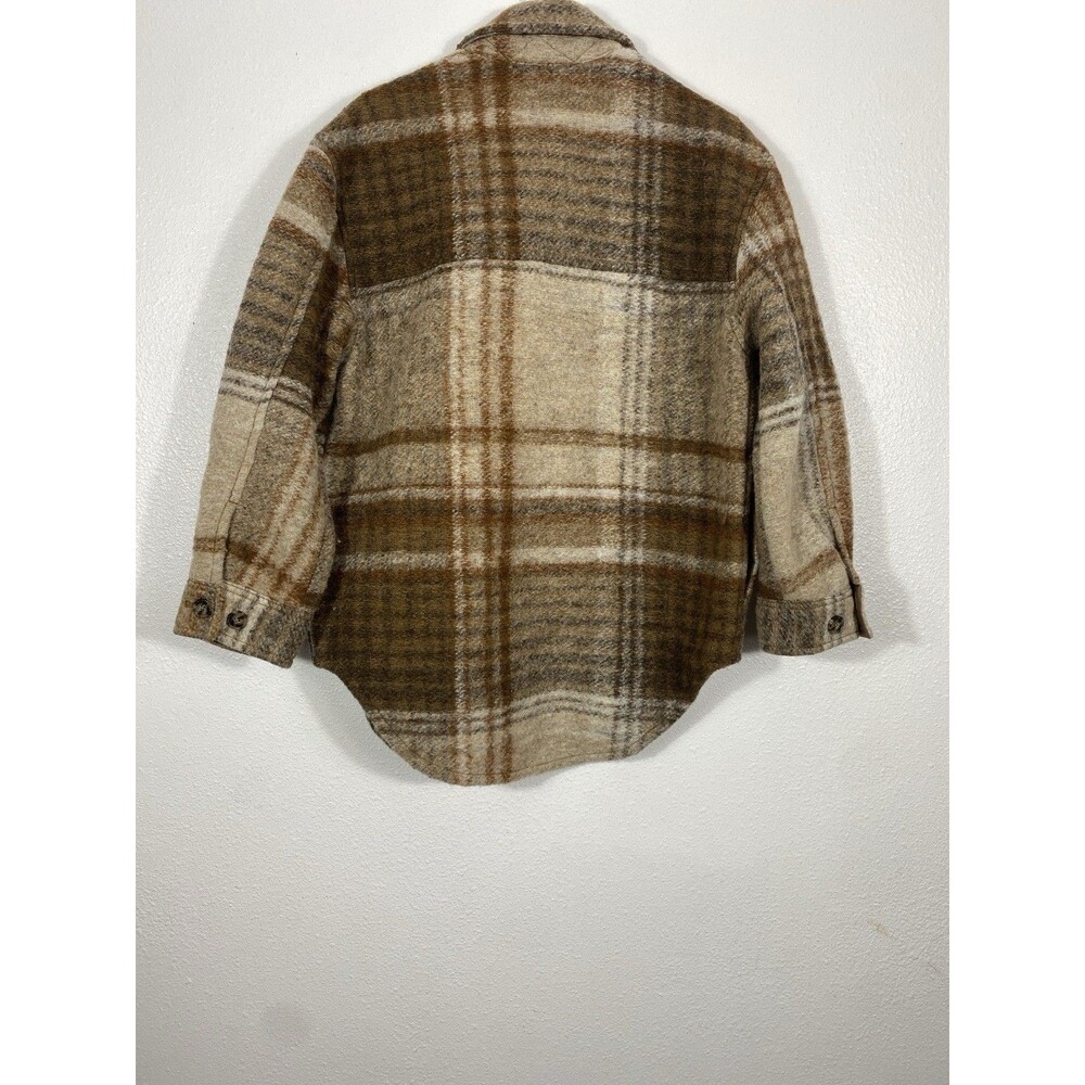 Wilfred Free Aritzia The Ganna Womens Wool Plaid Shacket Jacket M Oversized - Picture 8 of 16
